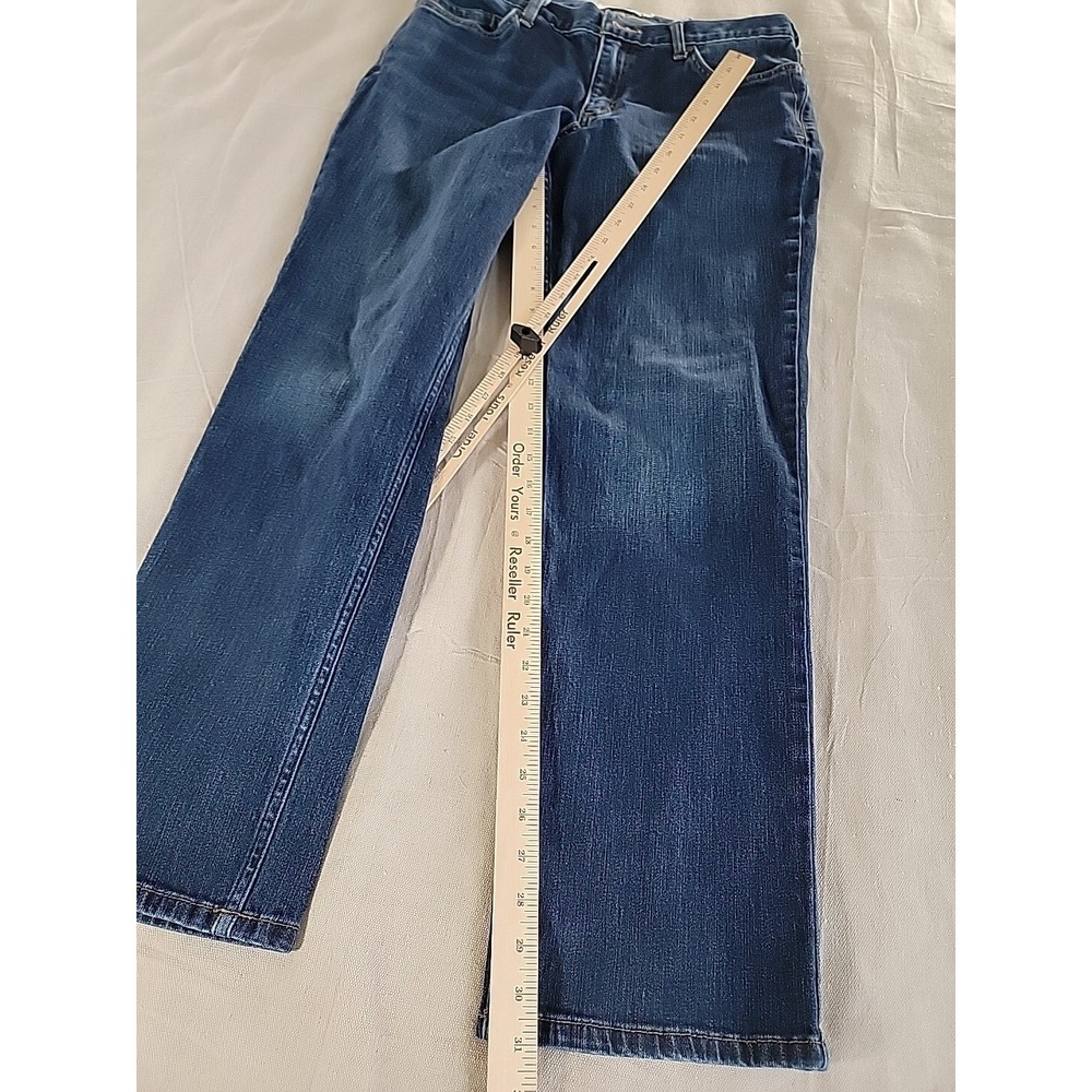 Carhartt Jeans Womens 33x31 Blaine Original Straight FLEX Dark Blue Mid Rise EUC - Picture 2 of 13